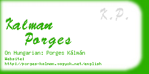 kalman porges business card